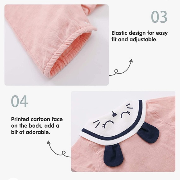 NWT Pureborn Muslin Cotton Baby Pink Sailor Outfit 3-6 MO - Picture 6 of 9